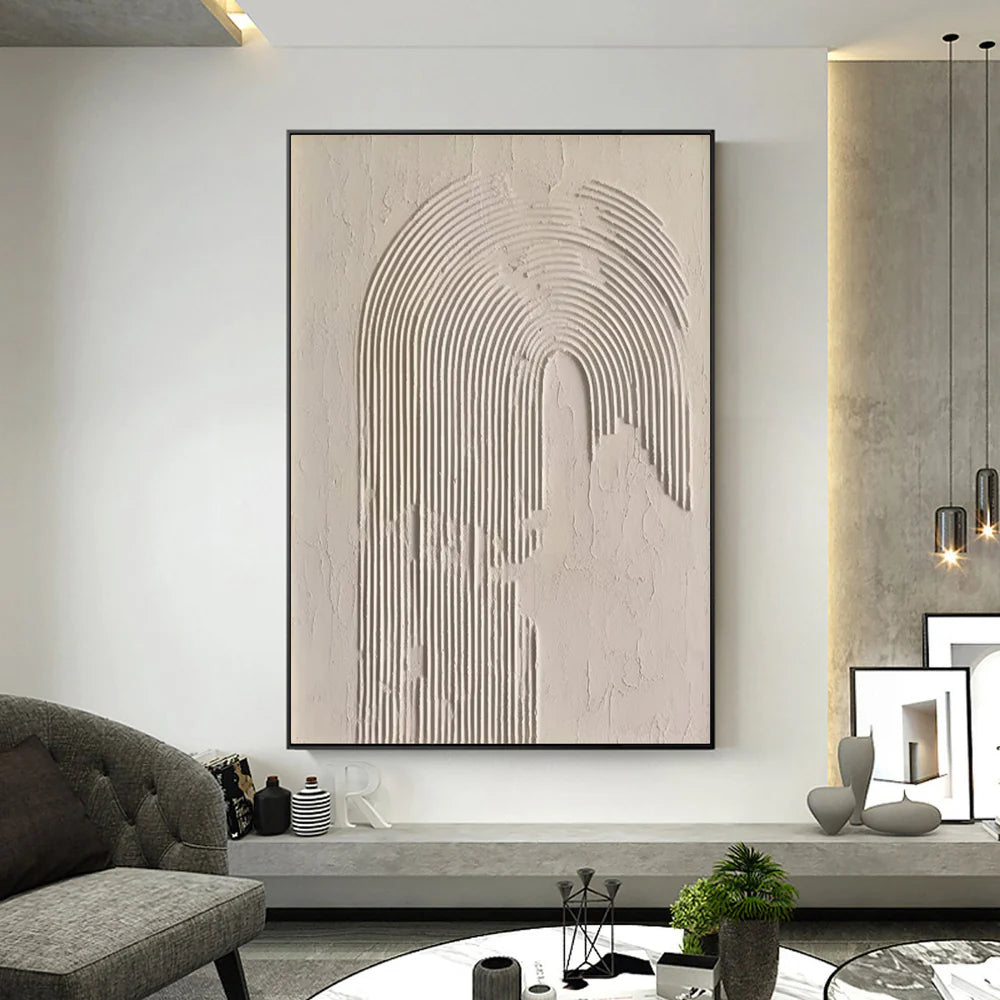 Beige and Brown Abstract Texture Wall Art #AT042