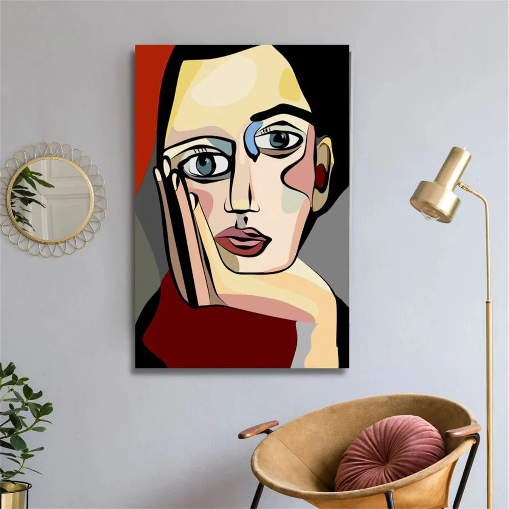 Abstract Portrait Textured Wall Art #PB004