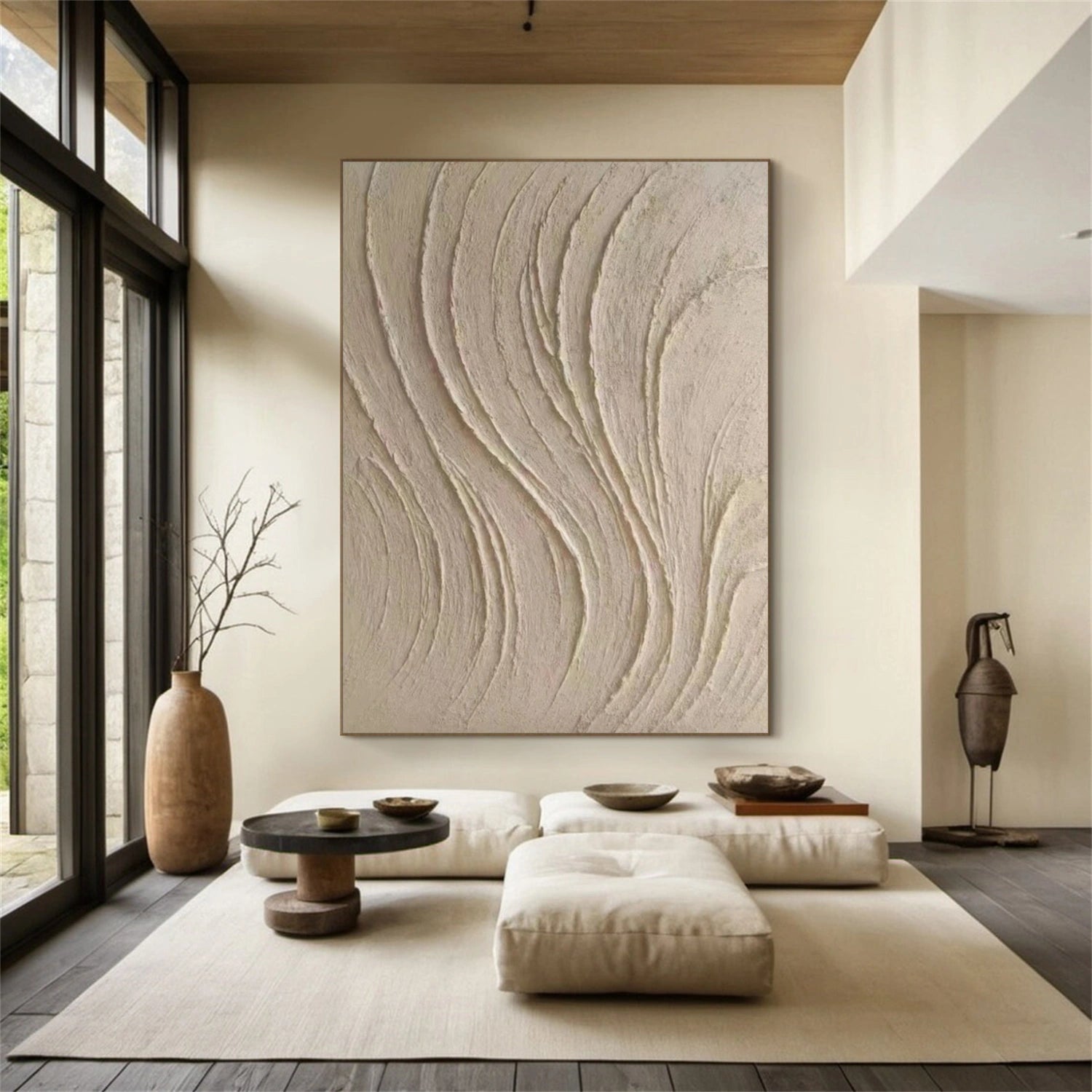 Beige Minimalist Textured Wall Art #MT148