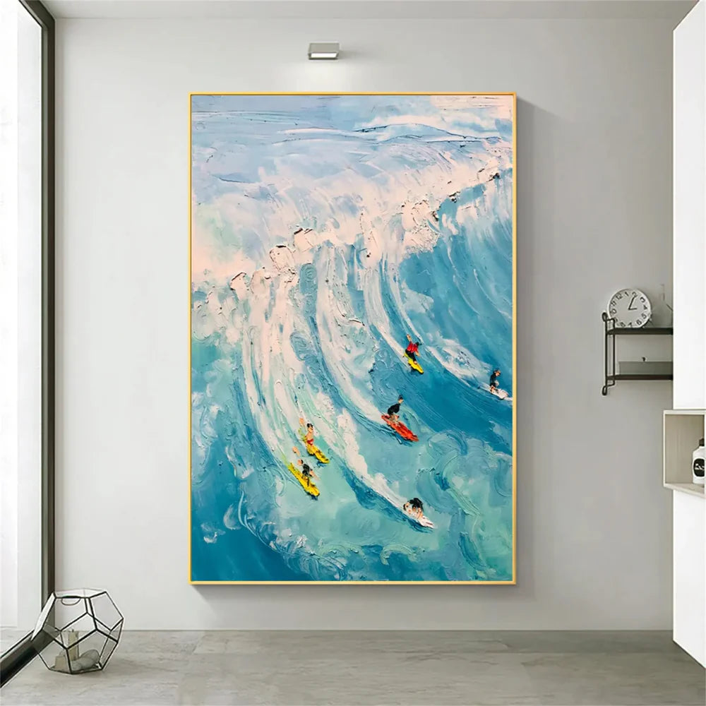 Surfing Sport Art Textured Canvas #PT022