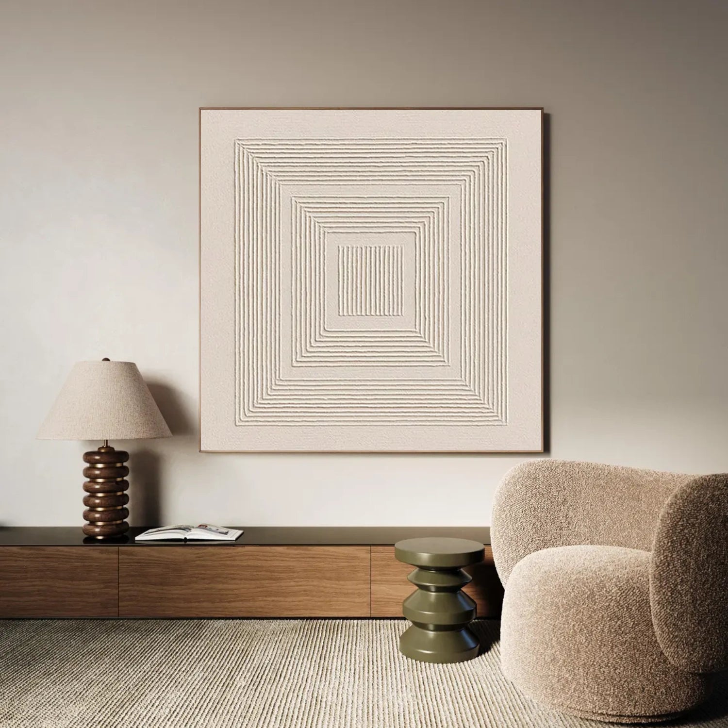 White Minimalist Textured Wall Art #MT138