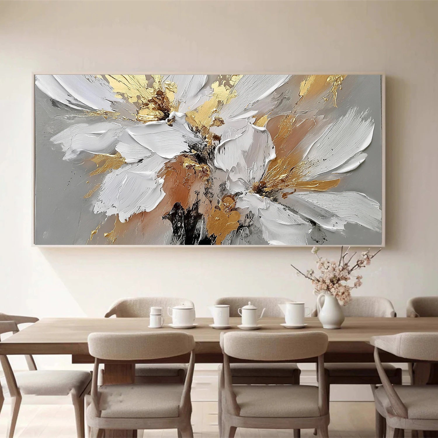 Flower & Tree Textured Abstract Wall Art #SF048