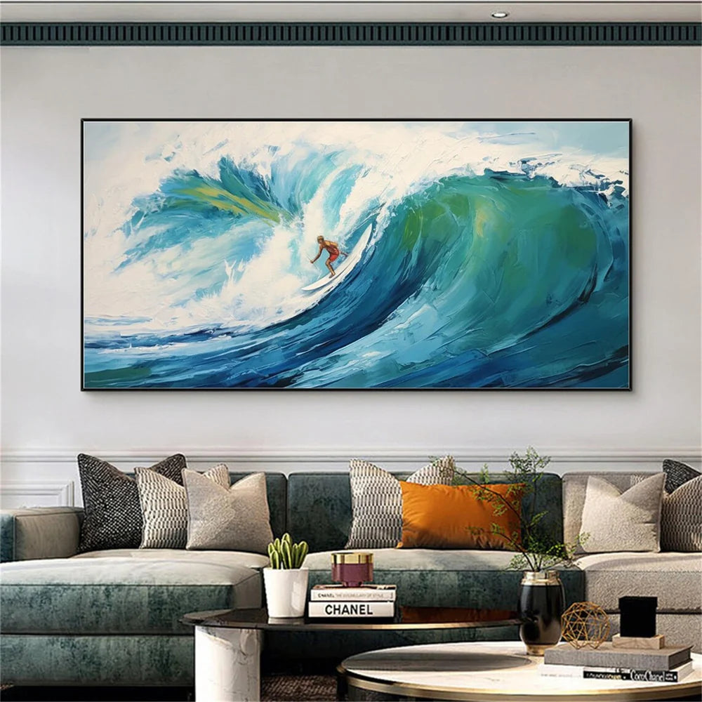 Surfing Sport Art Textured Canvas #PT015