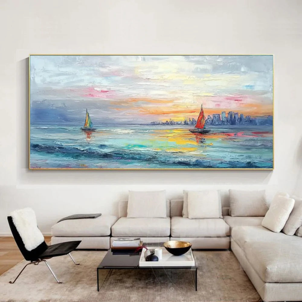 Ocean & Sky Abstract Wall Art #MO062
