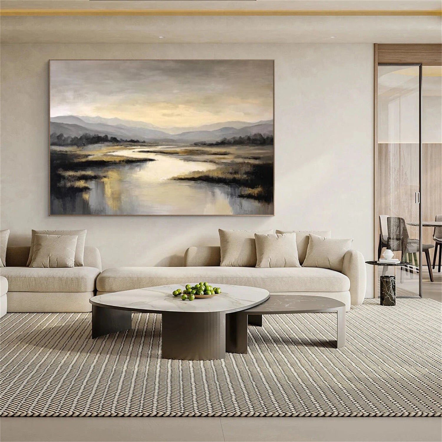 Ocean & Sky Abstract Wall Art #MO083