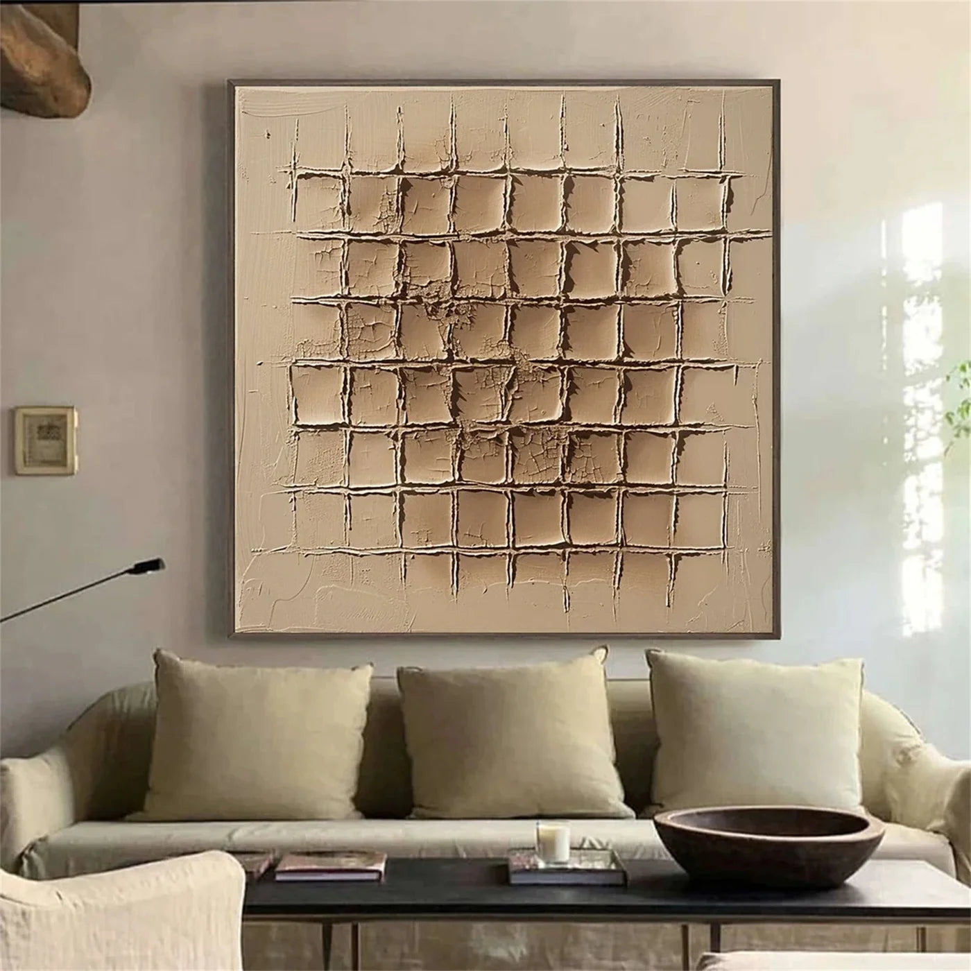 Beige and Brown Abstract Texture Wall Art  #AT013
