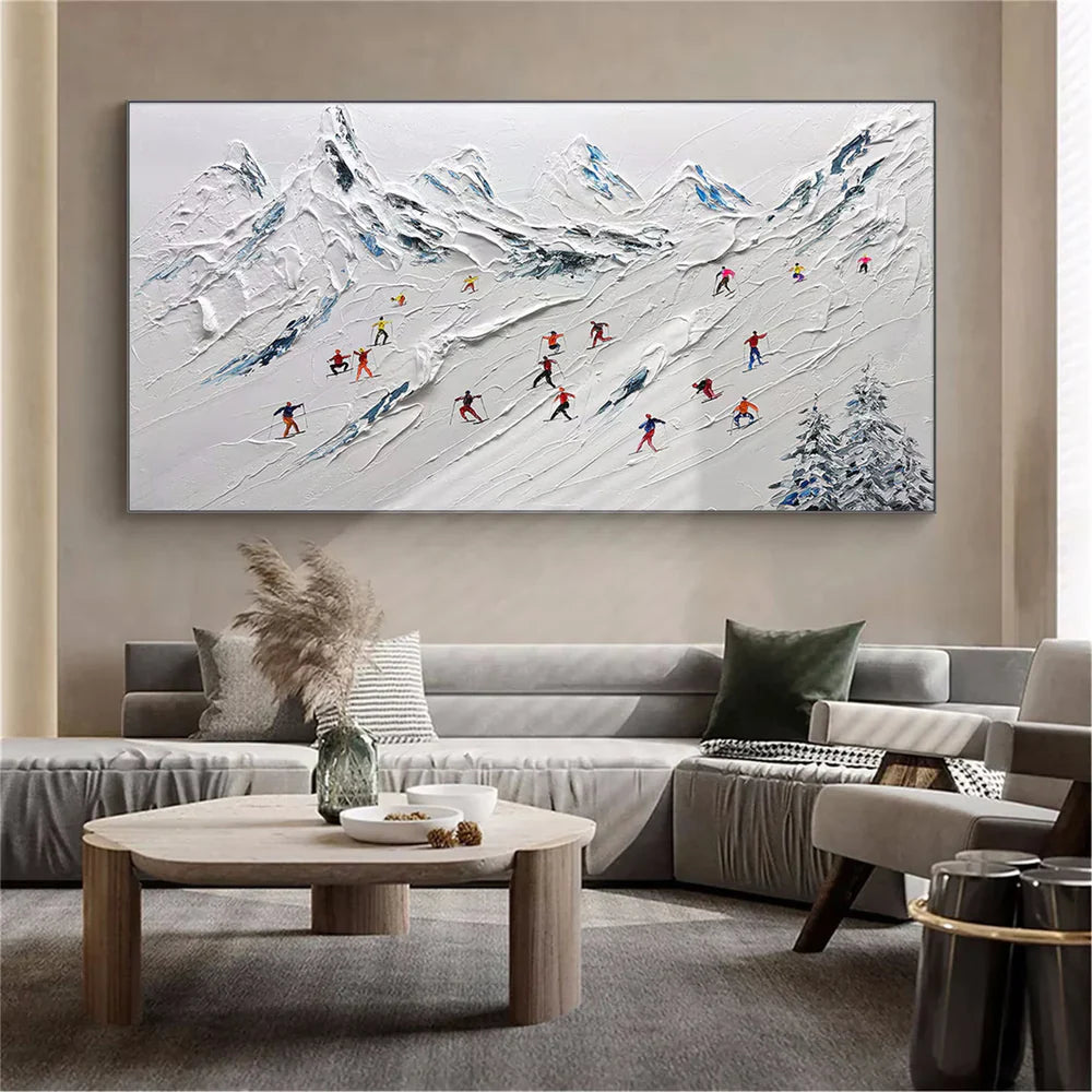Skiing Sport Art Textured Canvas #PT008
