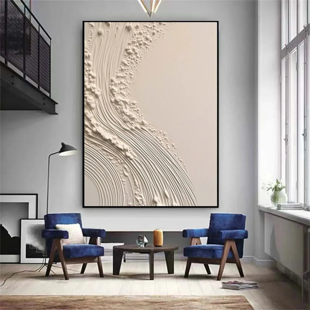 Beige and Brown Abstract Texture Wall Art #AT049