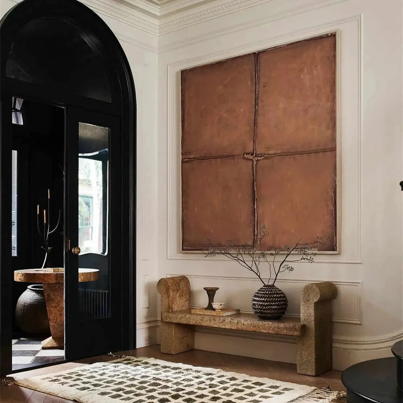 Beige and Brown Abstract Texture Wall Art  #AT040