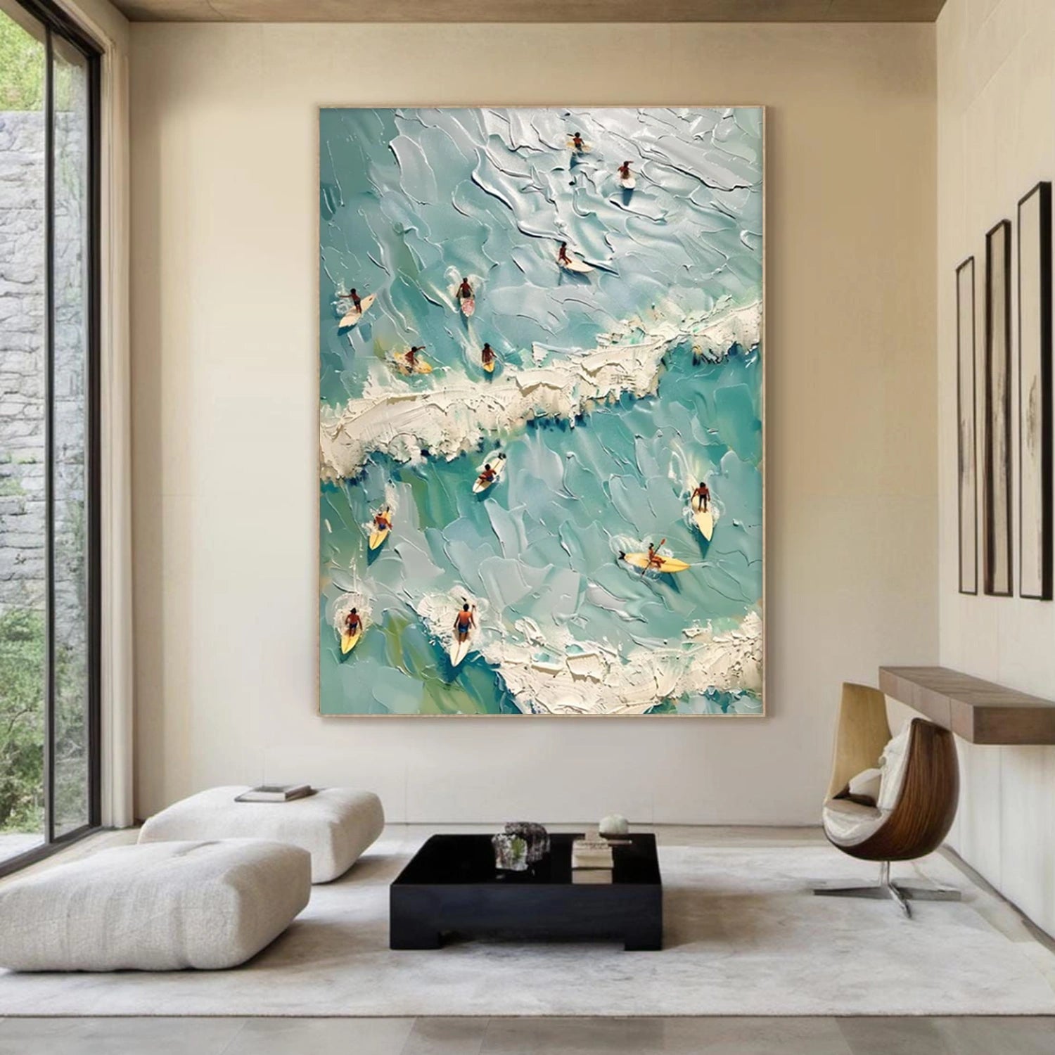 Surfing Sport Art Textured Canvas #PT046