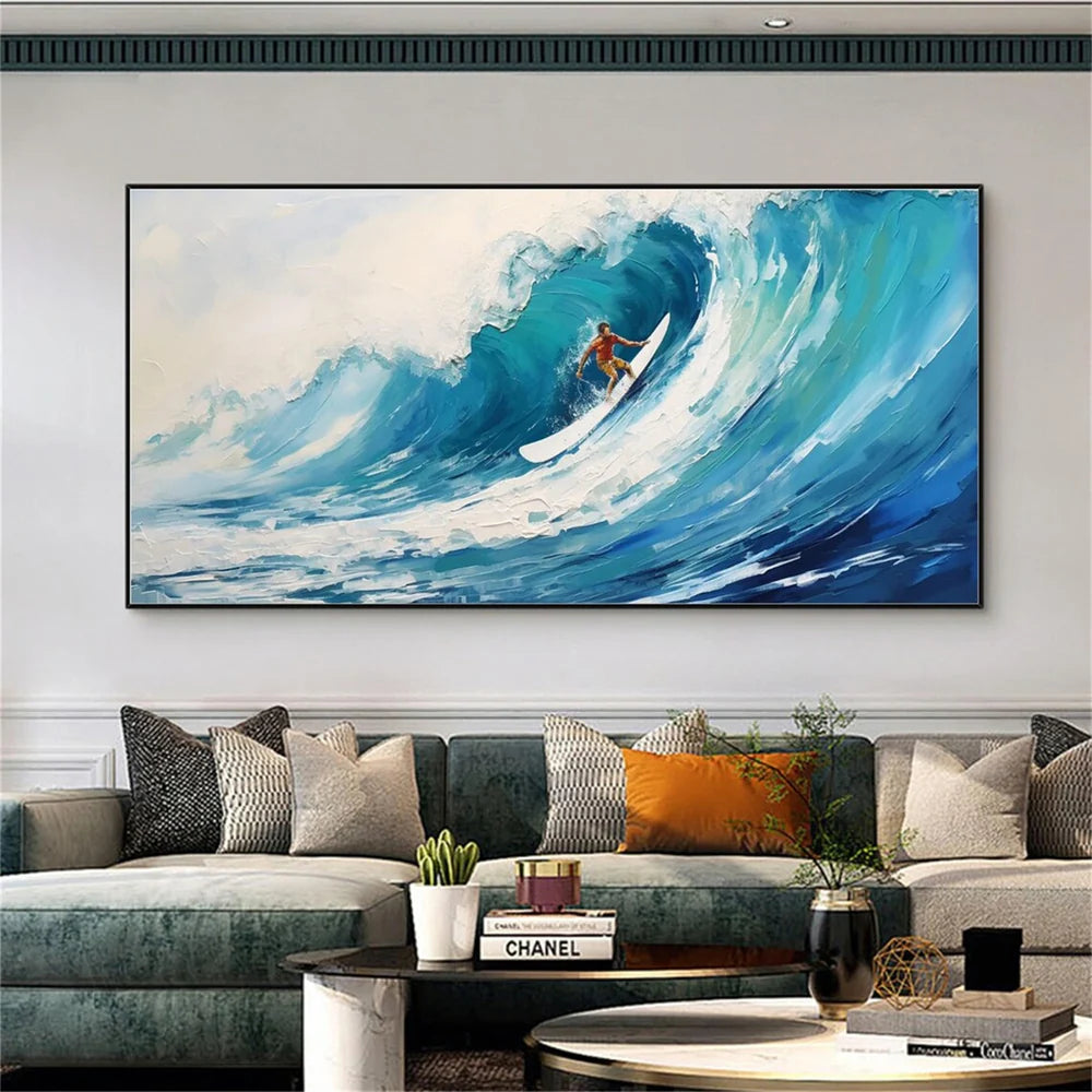 Surfing Sport Art Textured Canvas #PT017