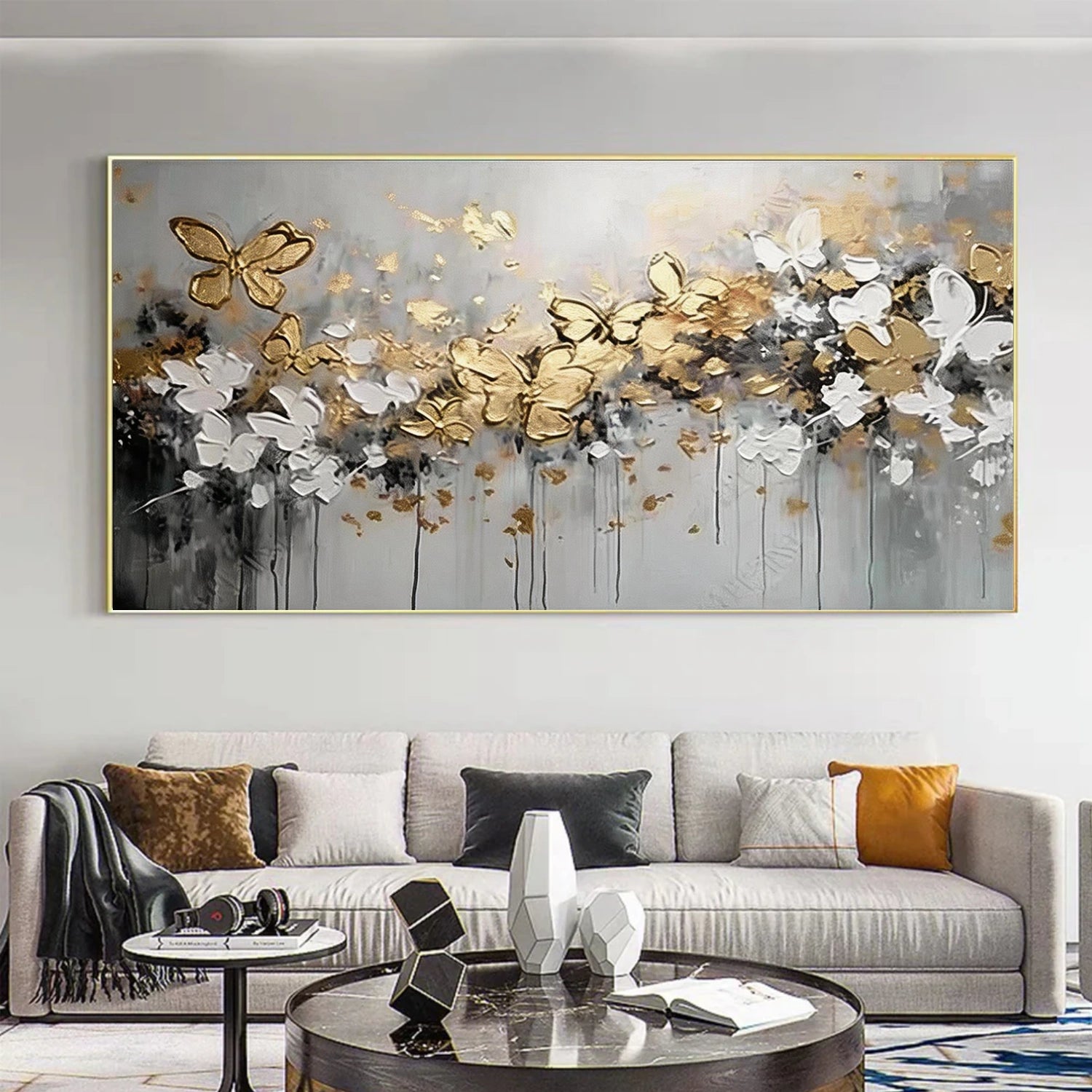 Flower & Tree Textured  Abstract Wall Art #SF066