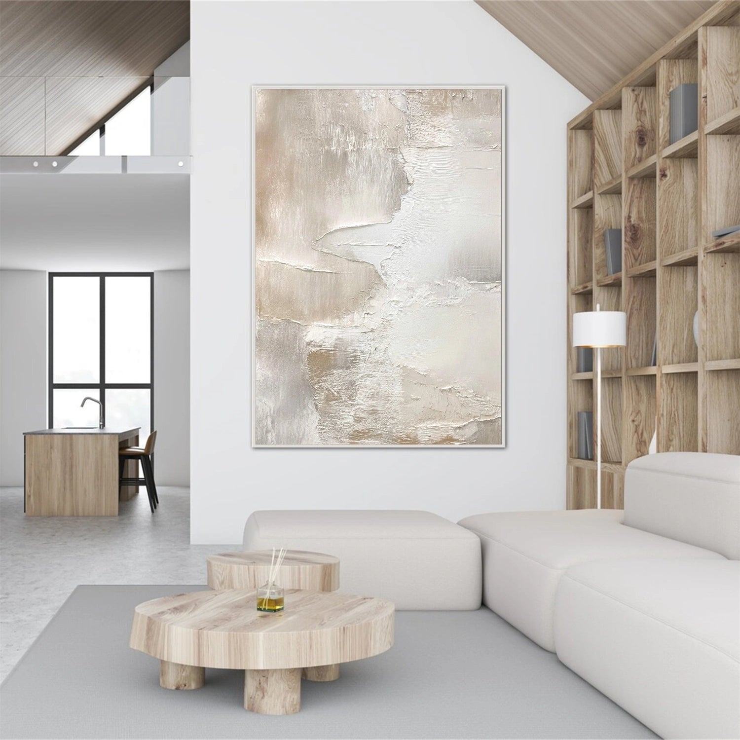 Beige and Brown Abstract Textured Wall Art #AT133