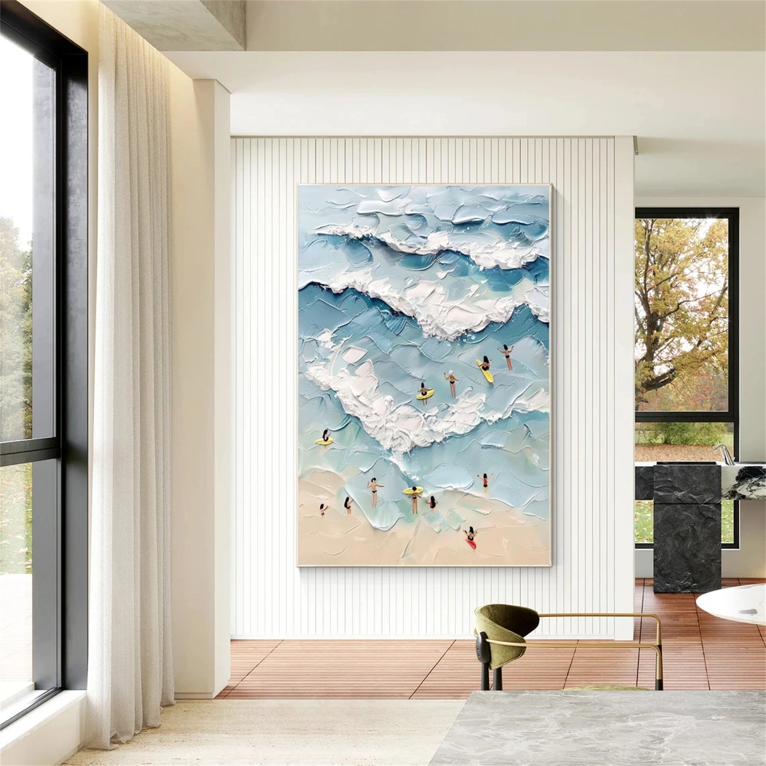 Surfing Sport Art Textured Canvas #PT045