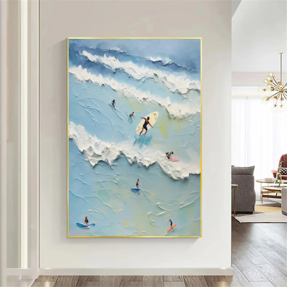 Surfing Sport Art Textured Canvas #PT024