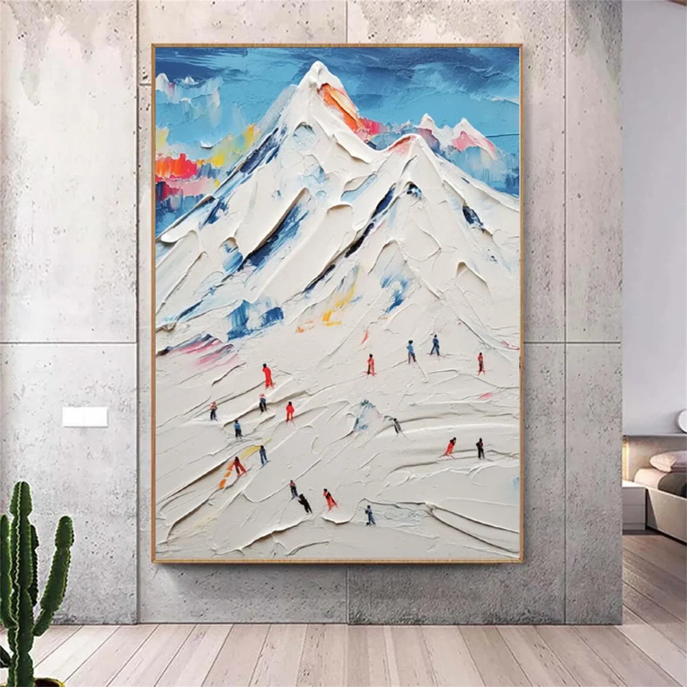 Skiing Sport Art Textured Canvas #PT013