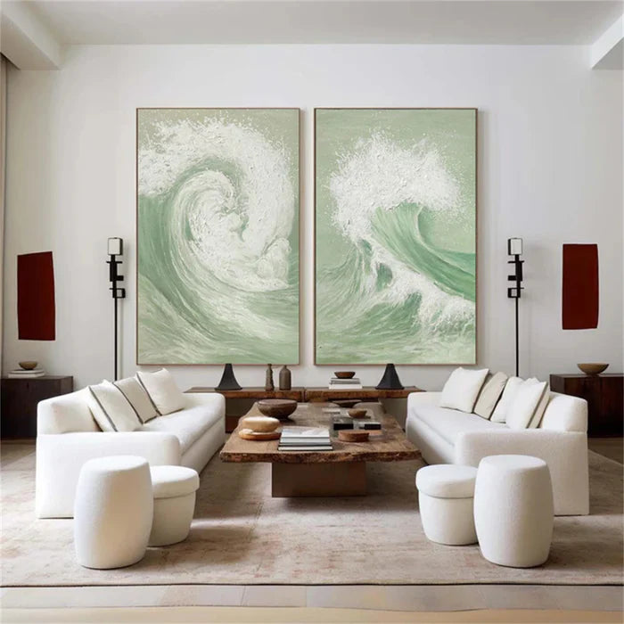 Ocean & Sky Abstract Set of 2 Wall Art #MO066