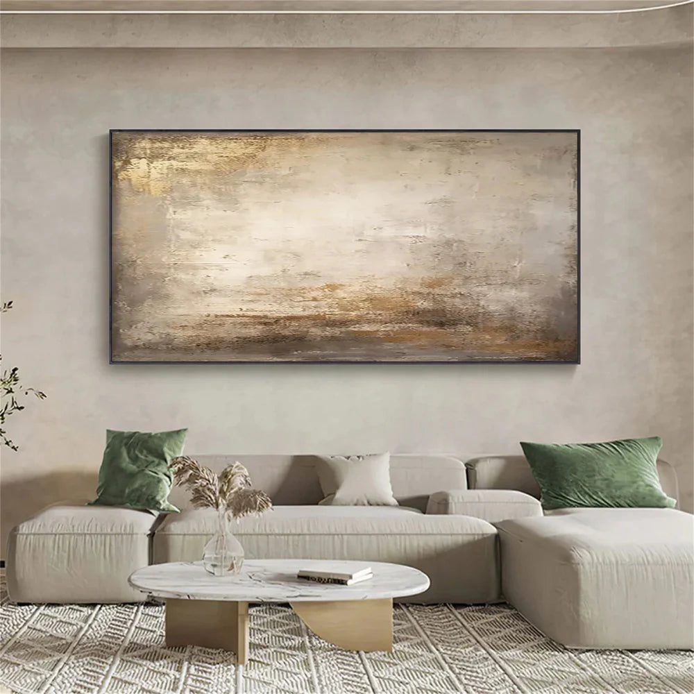 Beige and Brown Abstract Wall Art #AT039