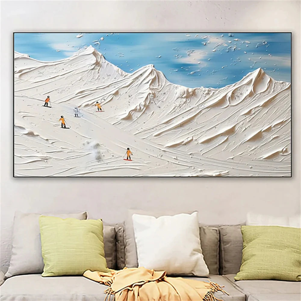 Skiing Sport Art Textured Canvas #PT019