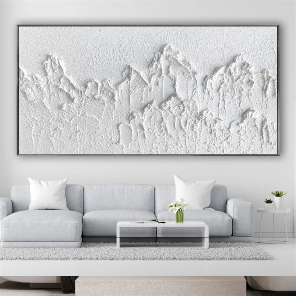 White Minimalist Textured Wall Art #MT074