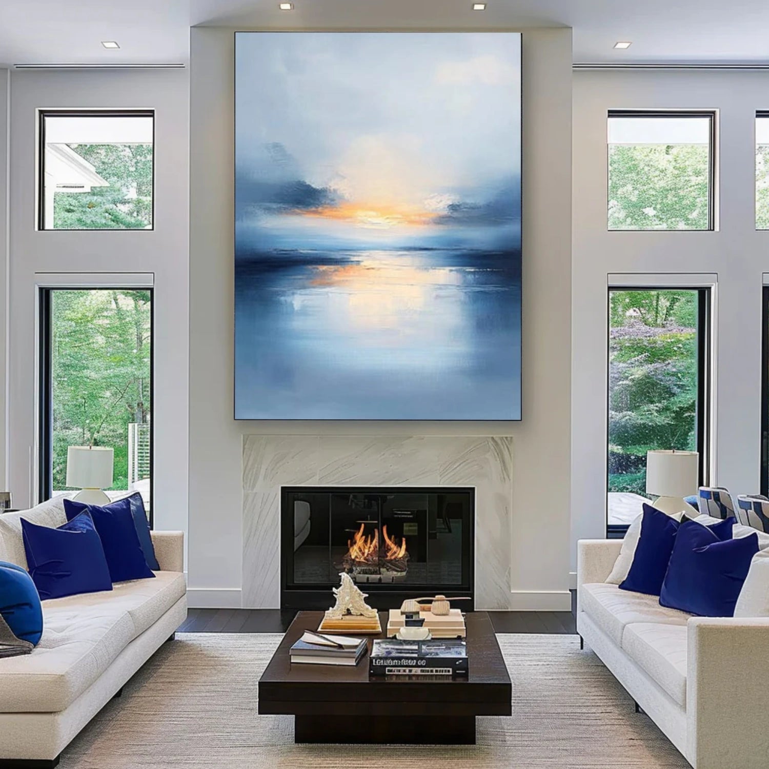 Ocean & Sky Abstract Wall Art #MO087