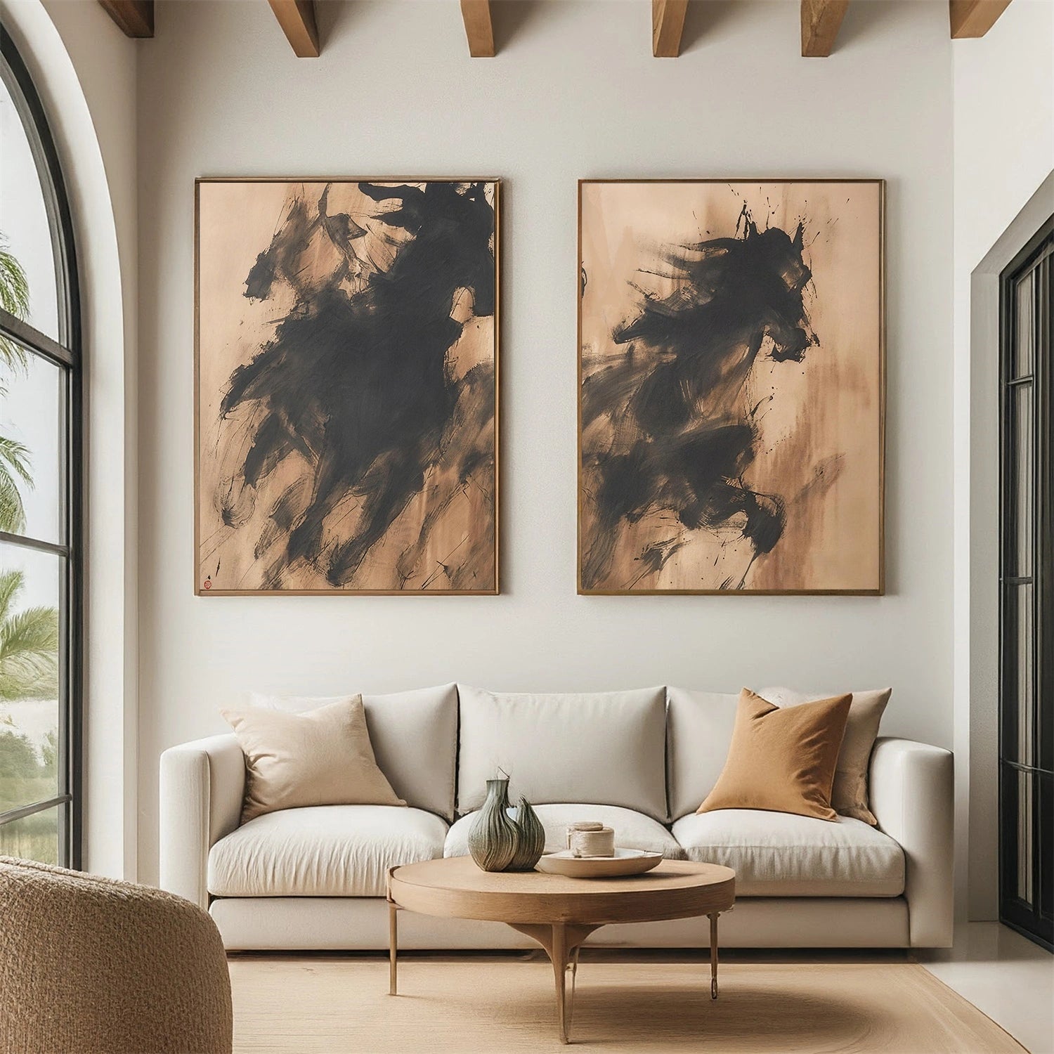 Abstract Horse Animal Wall Art  Set of 2 #DL047