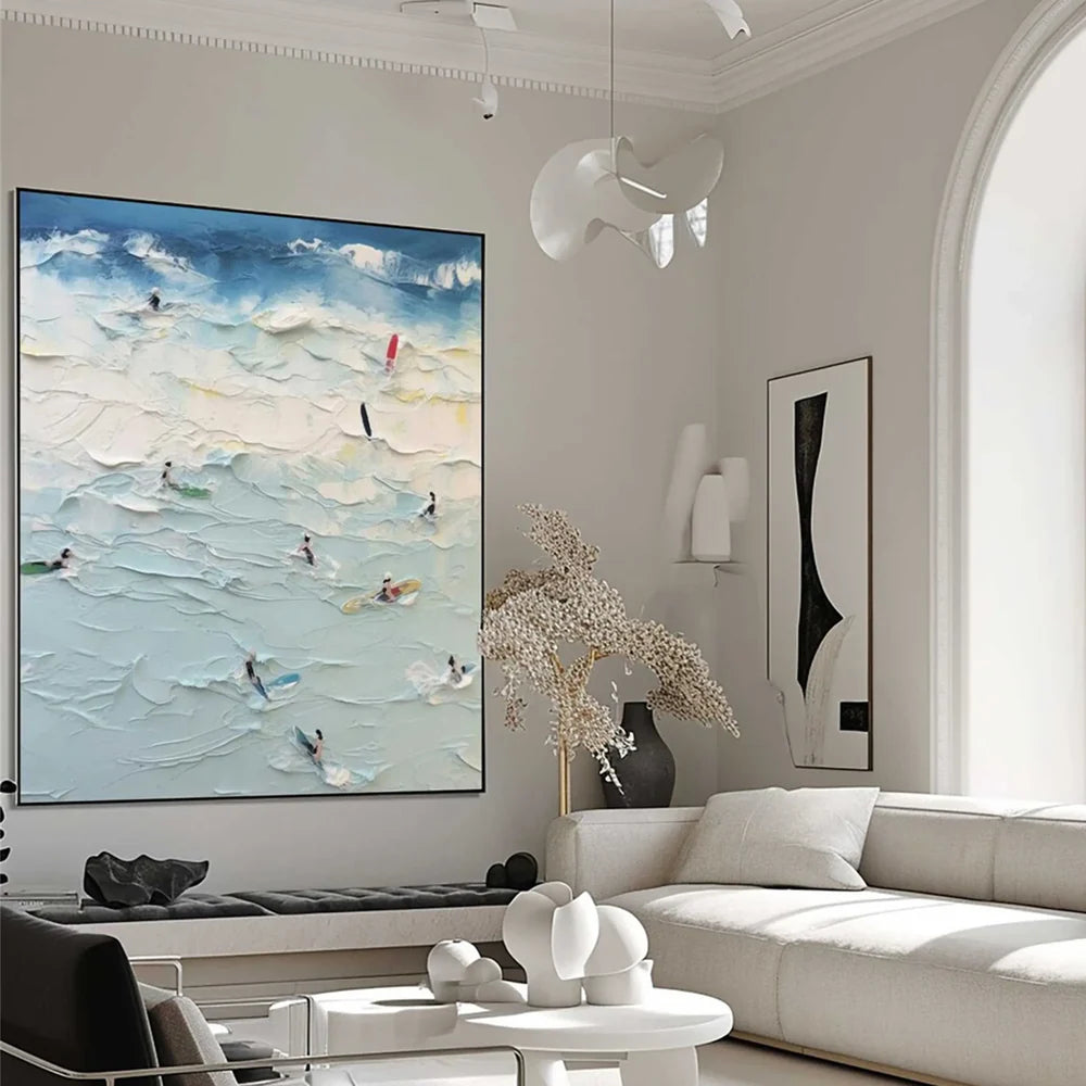 Surfing Sport Art Textured Canvas #PT030