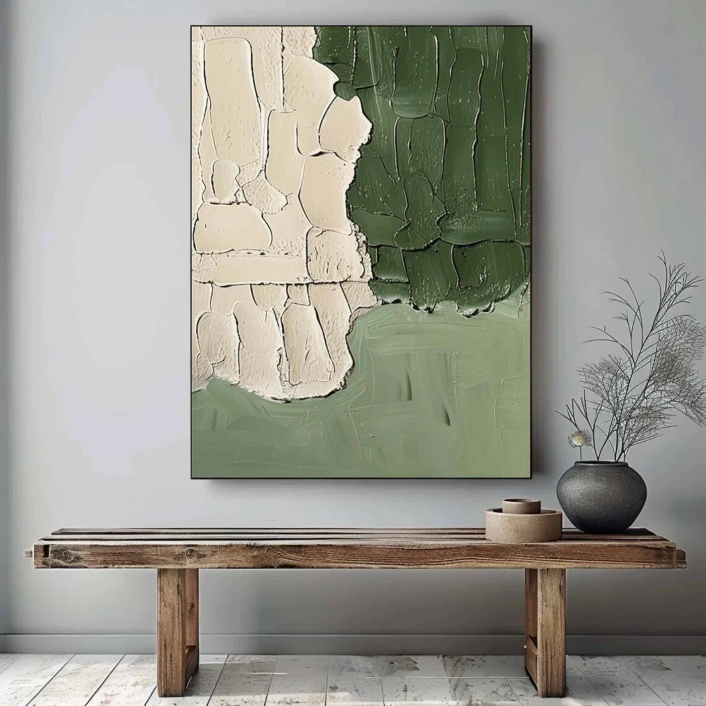 Green Minimalist Textured Wall Art #MT105