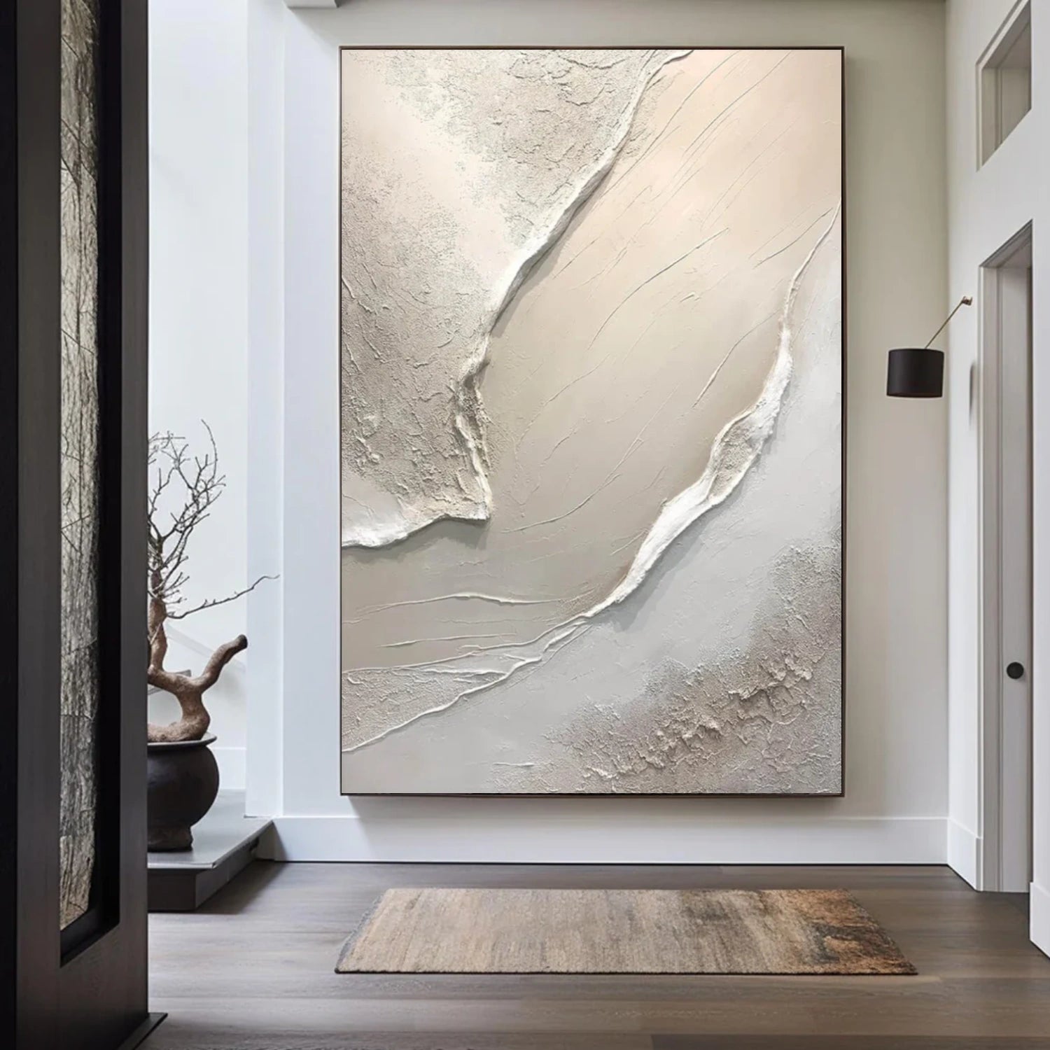 Beige and Brown Abstract Textured Wall Art #AT152