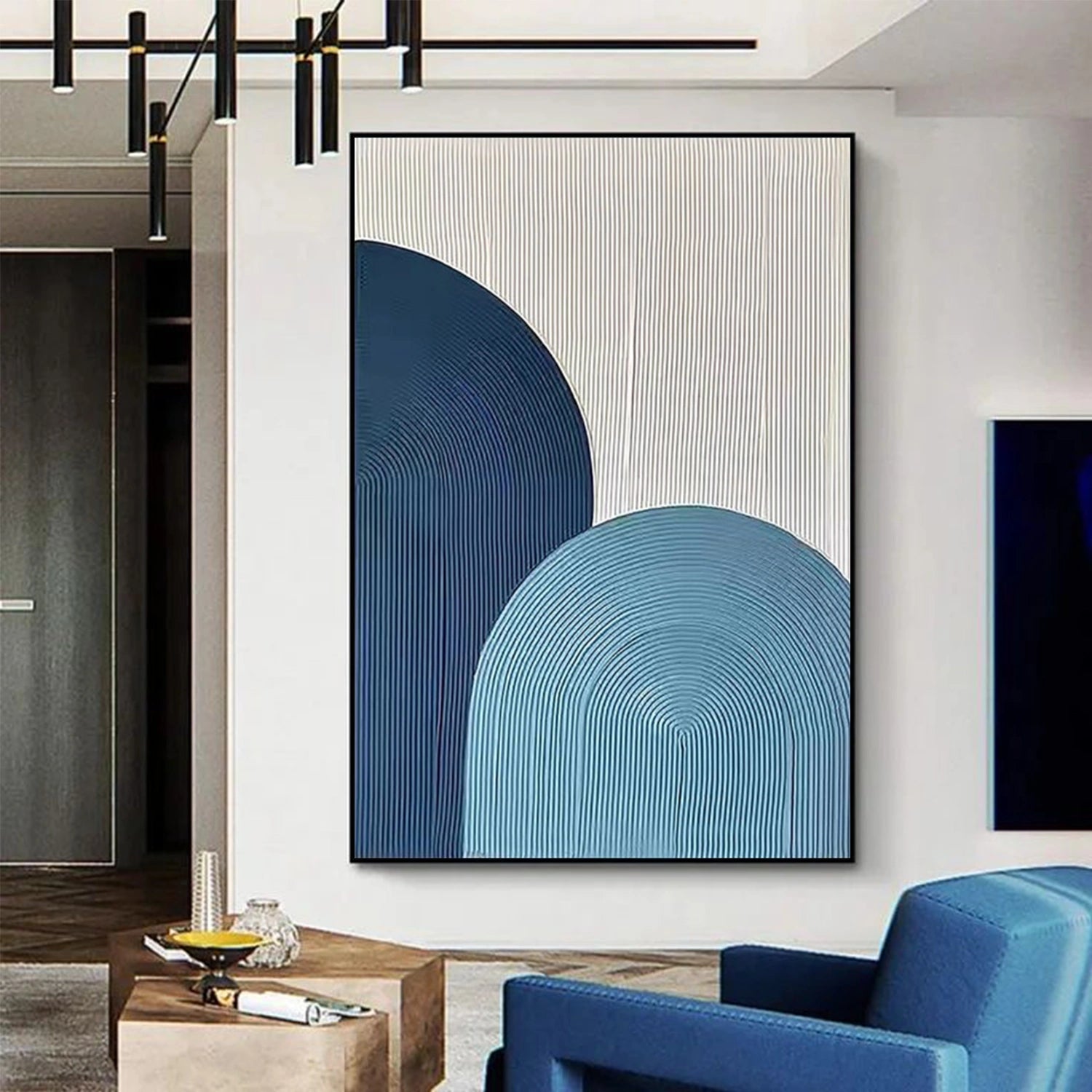 Blue and White Minimalist Wall Art #MT132