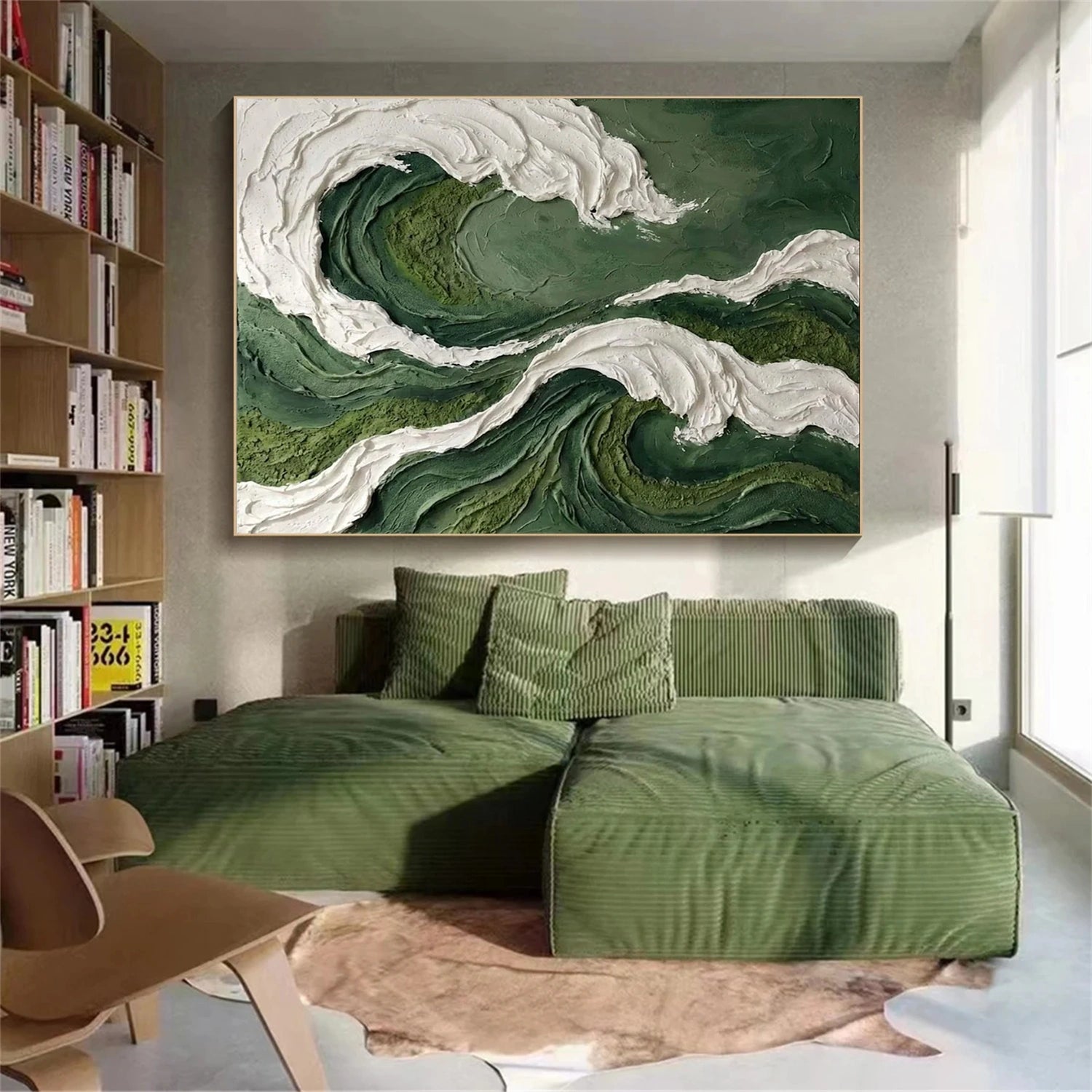 Green Abstract Textured Wall Art #AT156