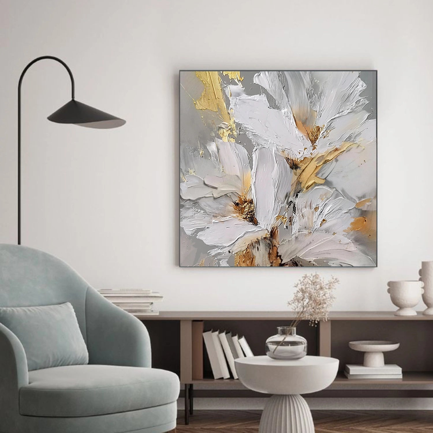 Flower & Tree Textured Abstract Wall Art #SF052