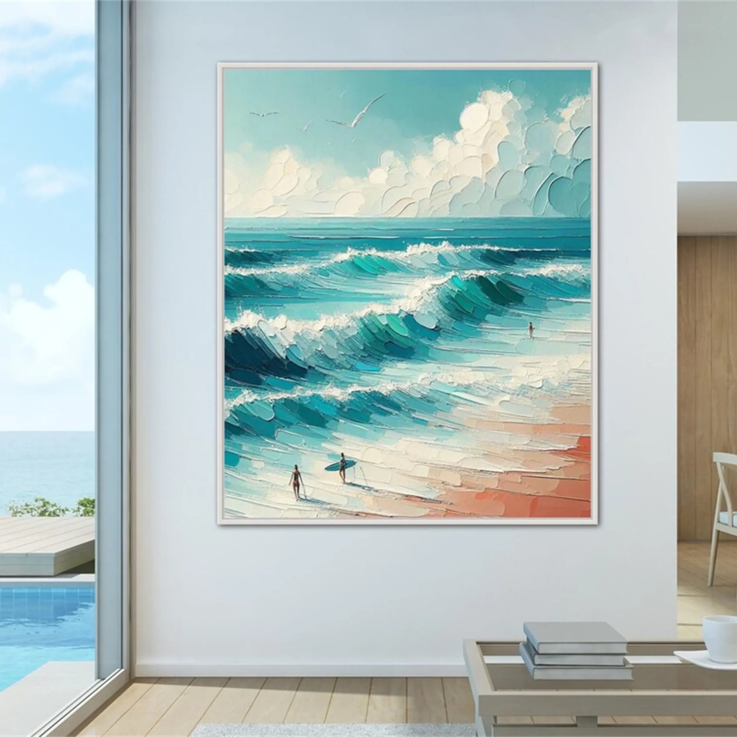 Surfing Sport Art Textured Canvas #PT033