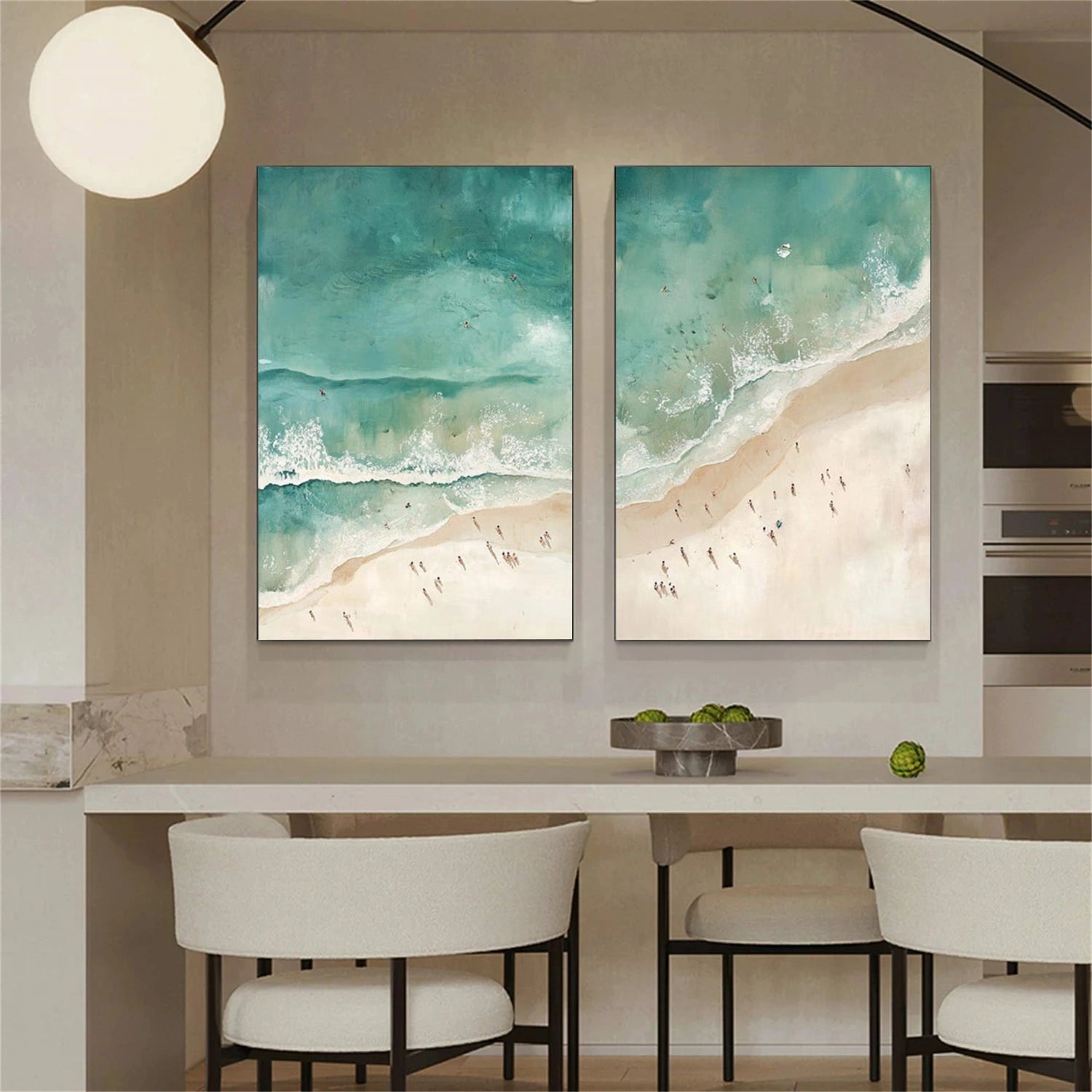 Swimming Sport Art Textured Canvas Set of 2 #PT043