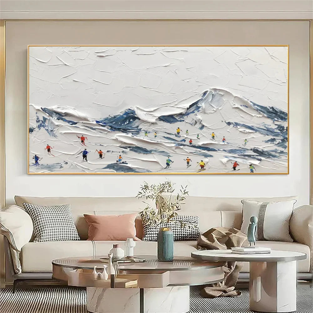Skiing Sport Art Textured Canvas #PT009