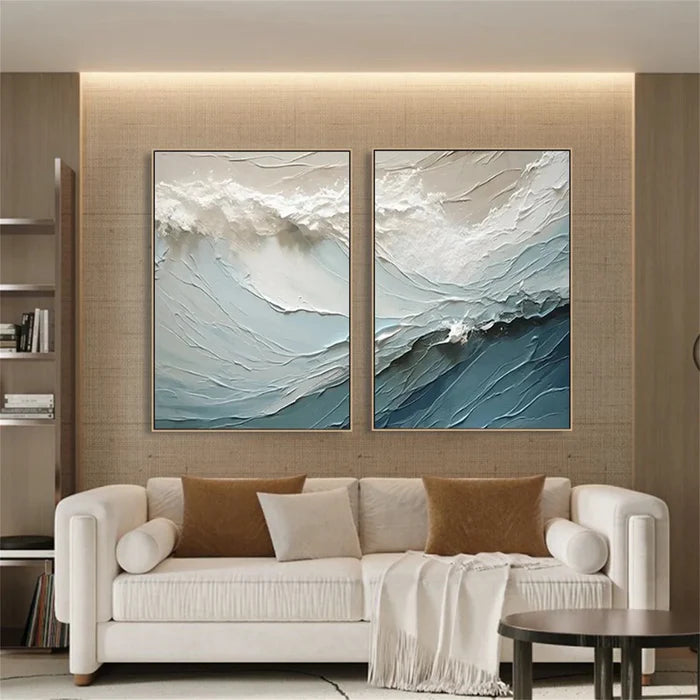 Ocean & Sky Textured Wall Art Set of 2 #MO042