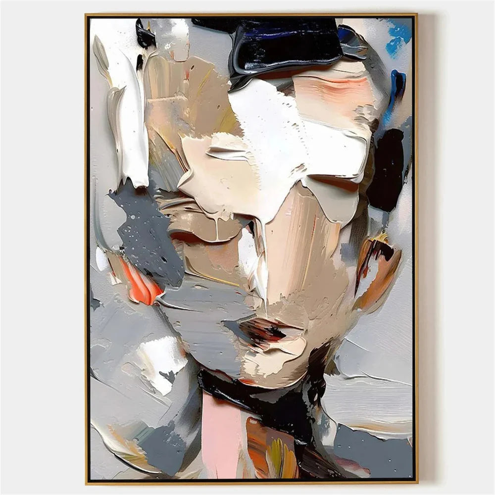 Abstract Portrait Textured Wall Art #PB017