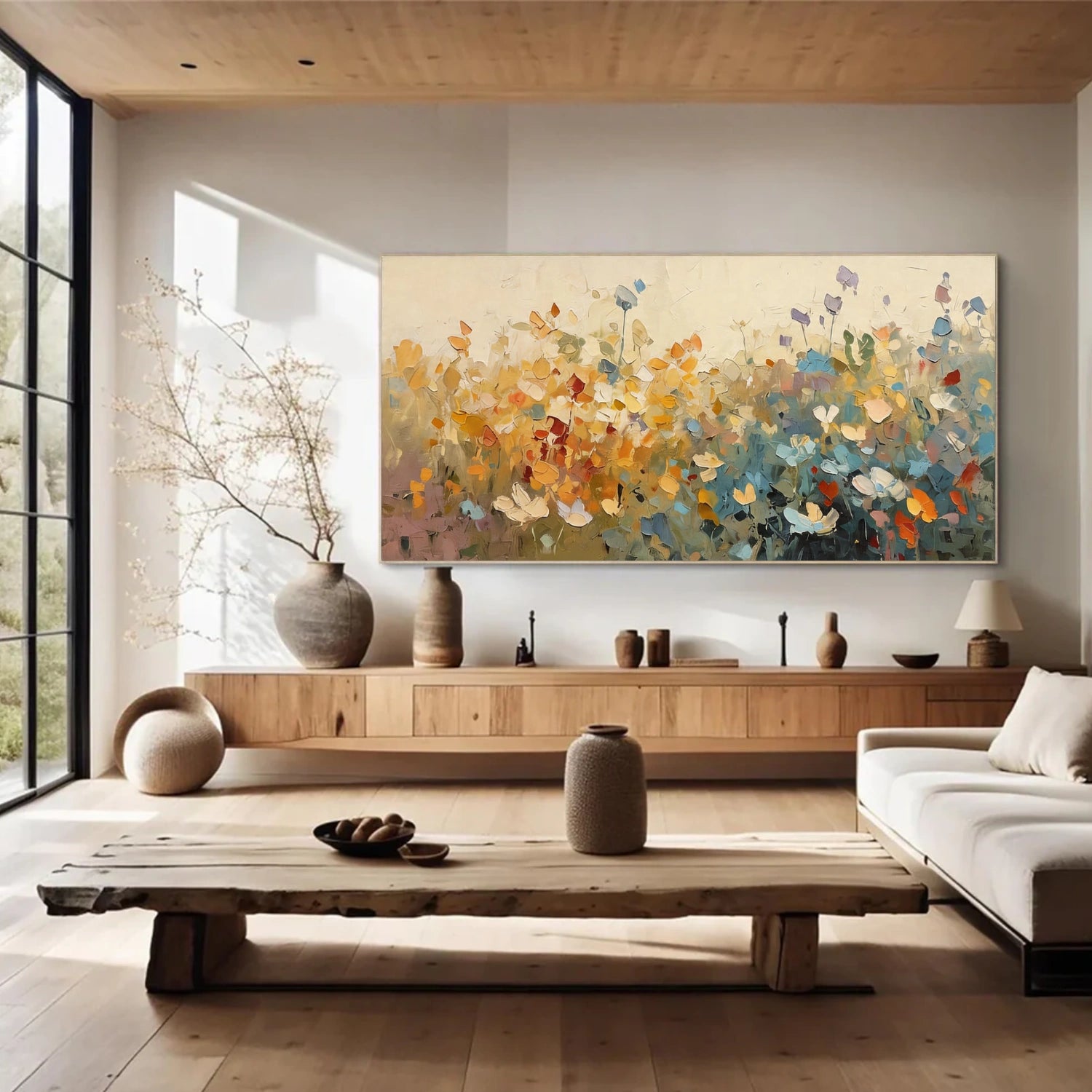 Flower & Tree Textured Abstract Wall Art #SF060