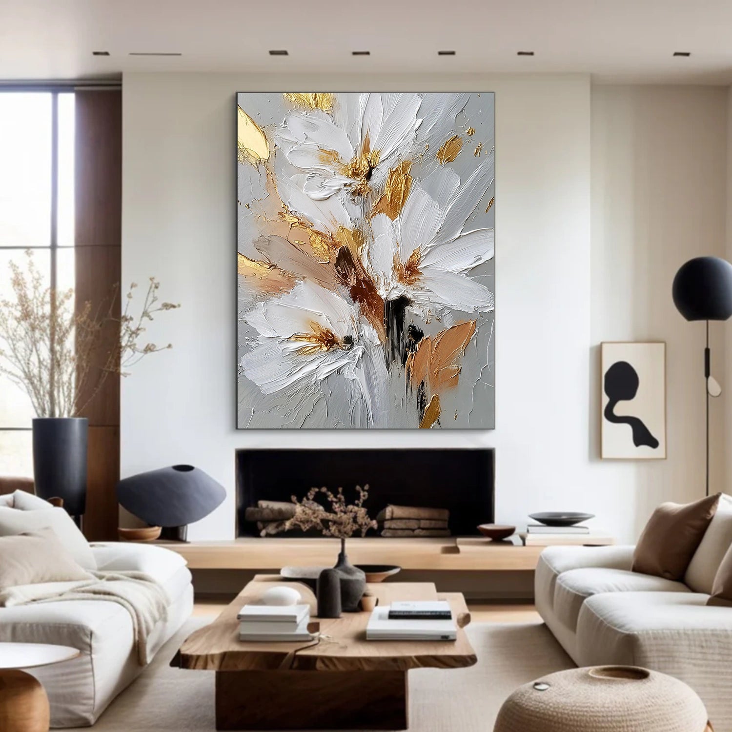 Flower & Tree Textured Abstract Wall Art #SF051