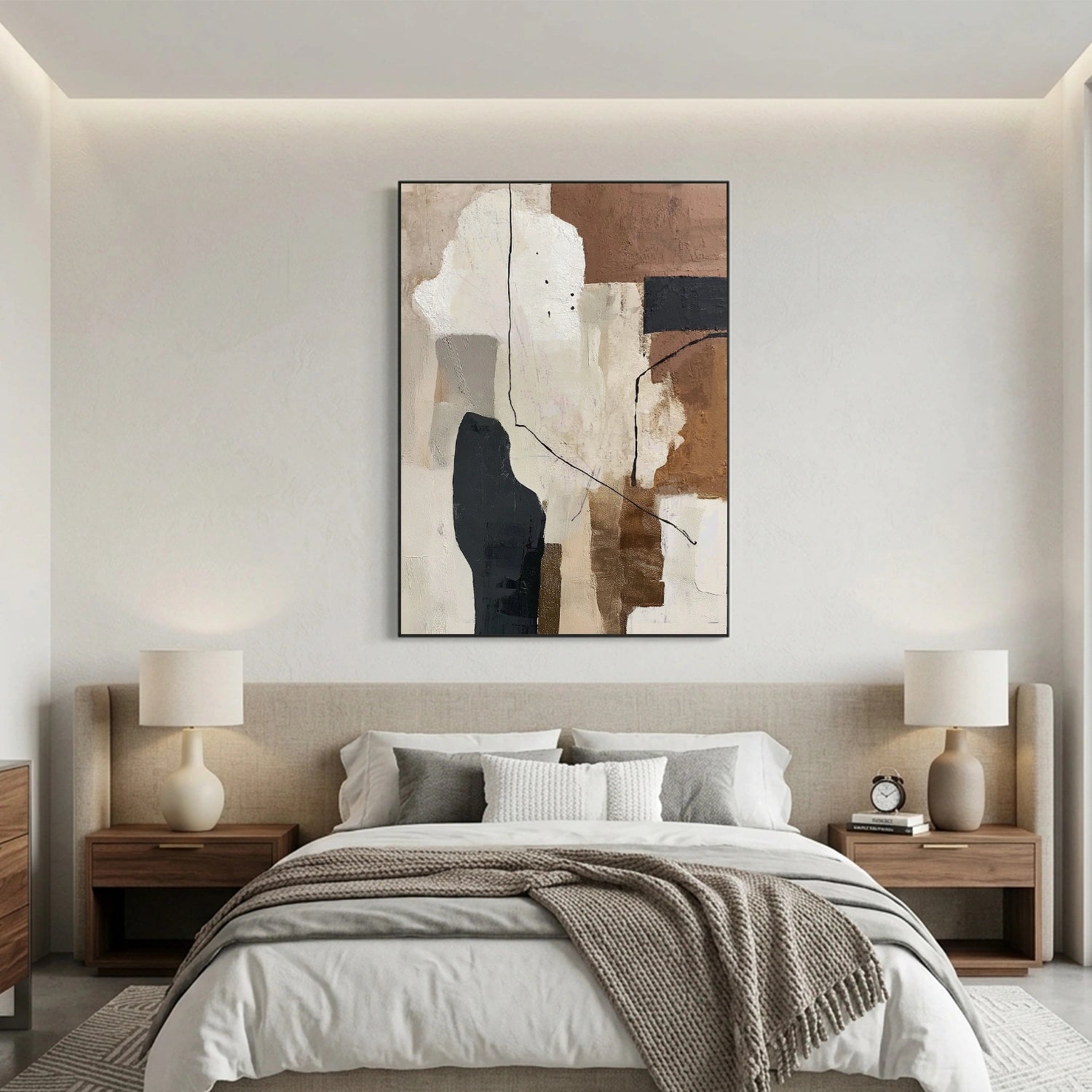 Beige and Brown Abstract Wall Art #AT177