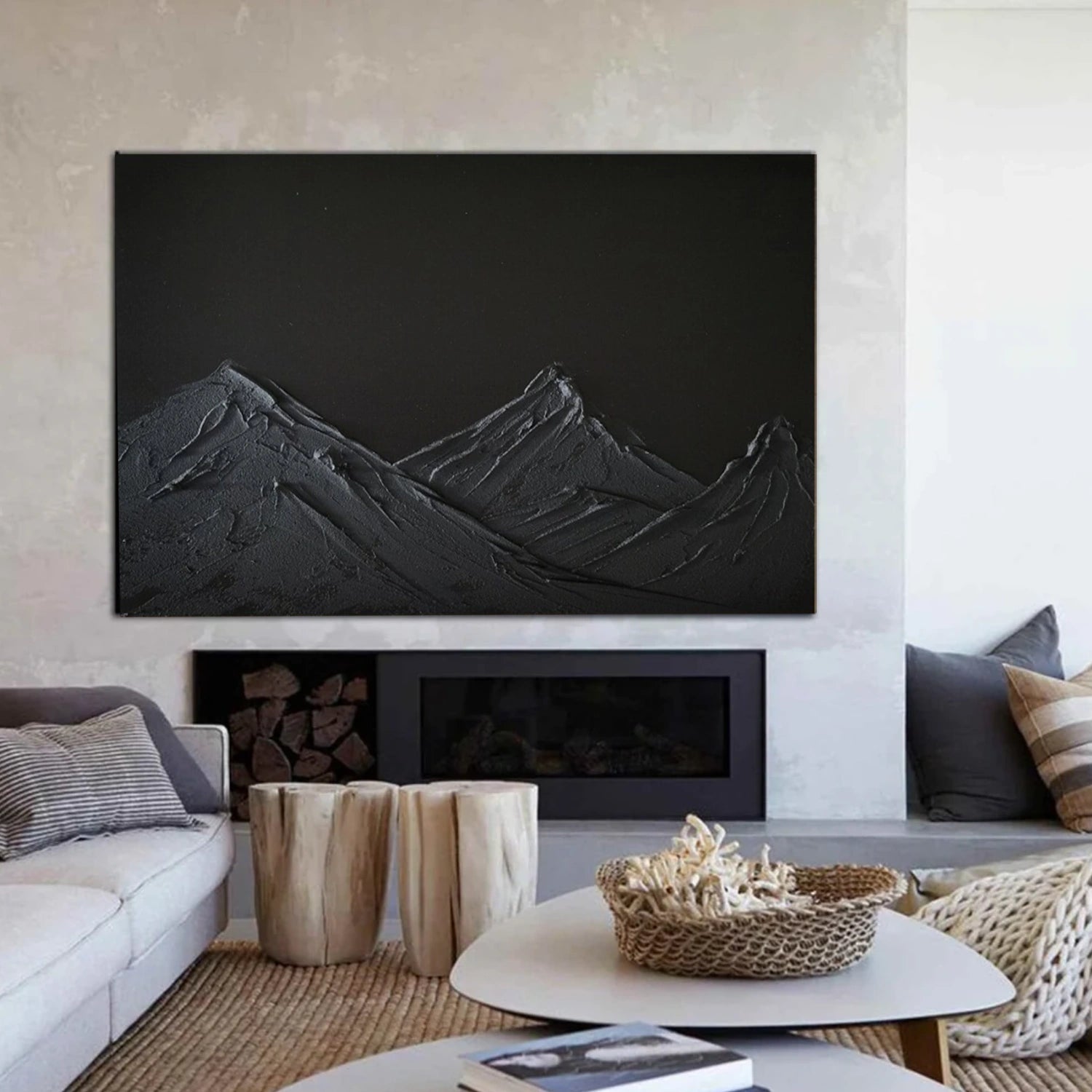 Black Mountain Textured Wall Art #MS037