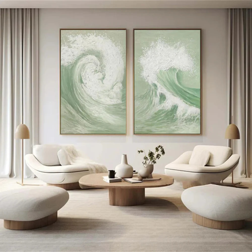 Ocean & Sky Abstract Set of 2 Wall Art #MO066