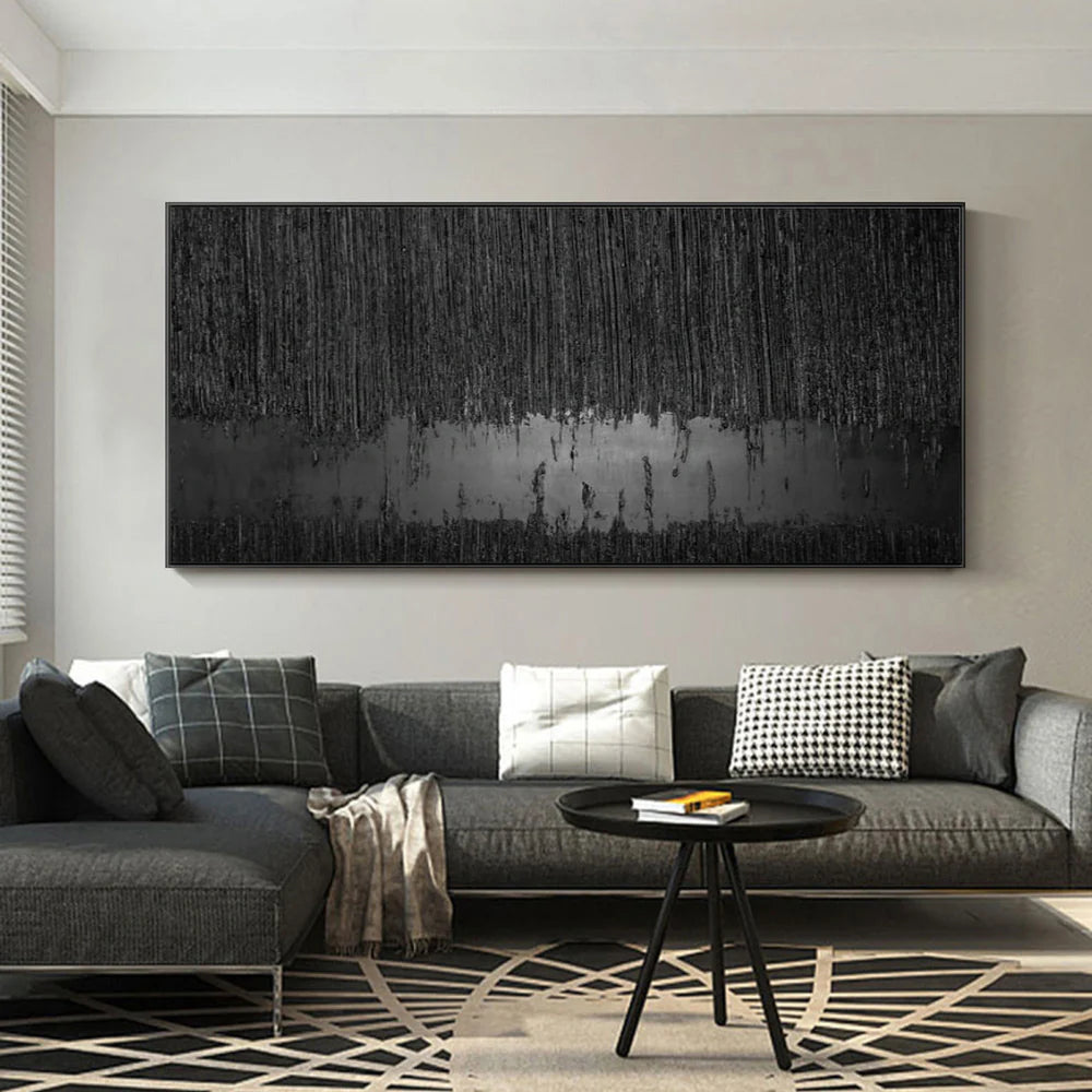 Black Minimalist Textured Wall Art #MT051