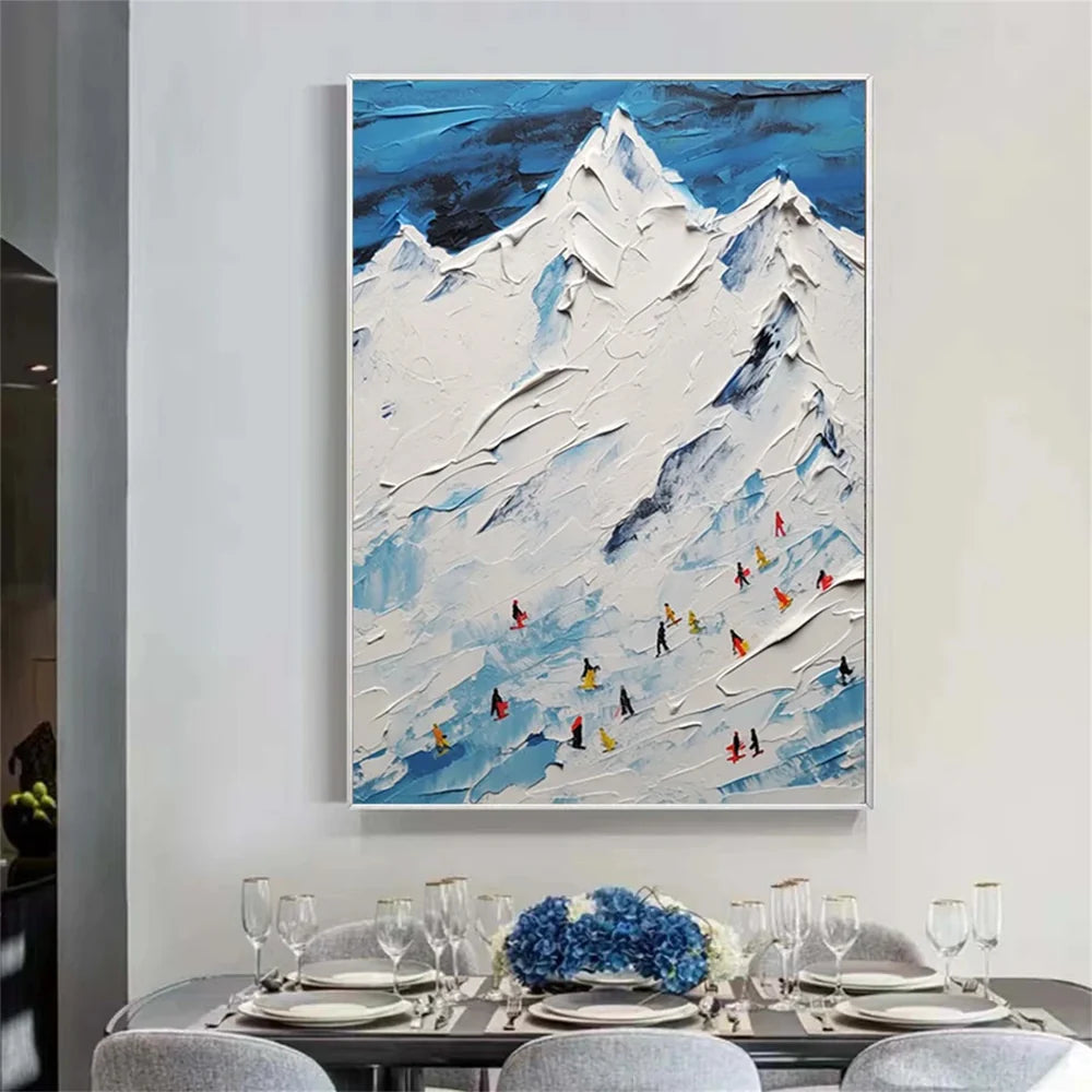 Skiing Sport Art Textured Canvas #PT021