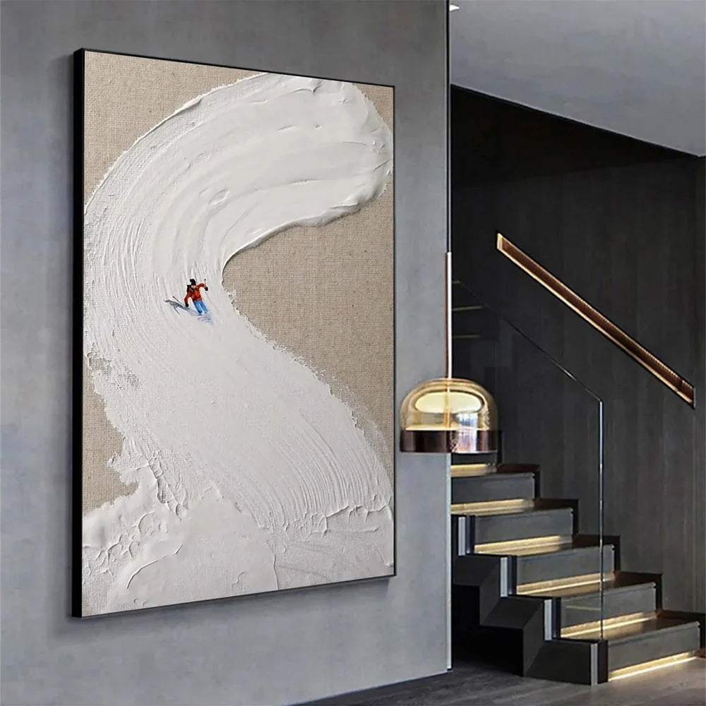 Skiing Sport Art Textured Canvas #PT014