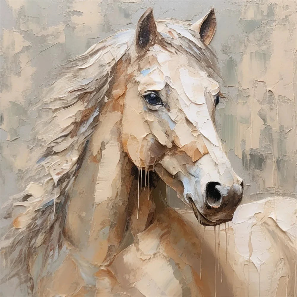 Abstract Horse Animal Textured Wall Art #DL007