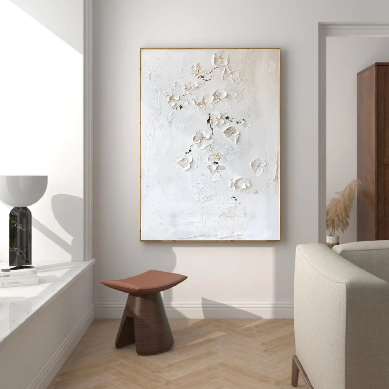 Flower & Tree Textured  Abstract Wall Art #SF064