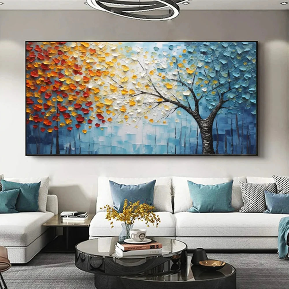 Flower & Tree Textured Abstract Wall Art #SF025
