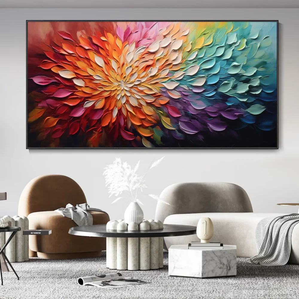 Flower & Tree Textured Abstract Wall Art #SF035