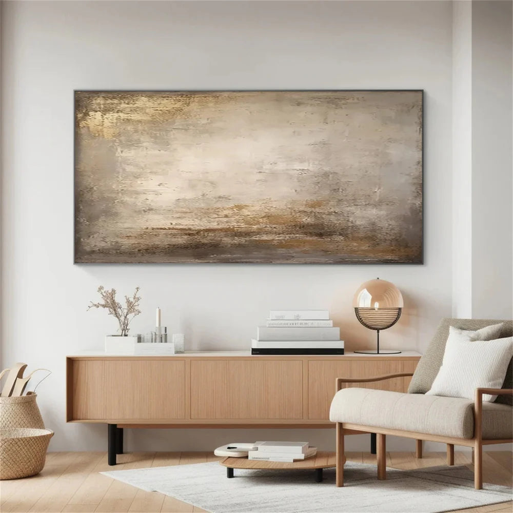 Beige and Brown Abstract Wall Art #AT039